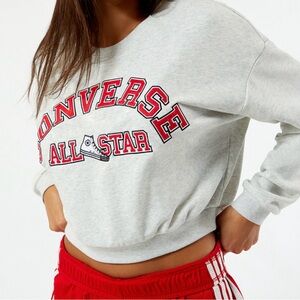 Converse Heritage Cropped Crew Neck Sweatshirt NWT Size Large MSRP $80